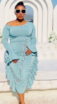 Teal Ruched Midi