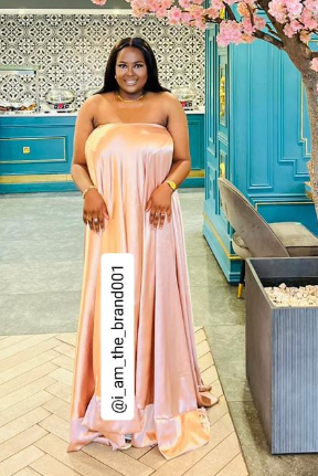 Peach Satin Gown